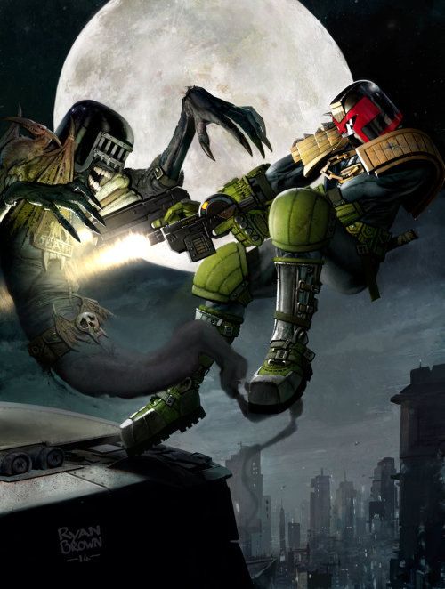 xombiedirge:  2000AD Illustrations by Ryan Brown