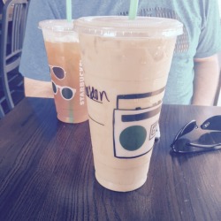 #Starbucks with my bestie mcjunmp this morning. The lighting made it look like I went a little overboard with the half and half.