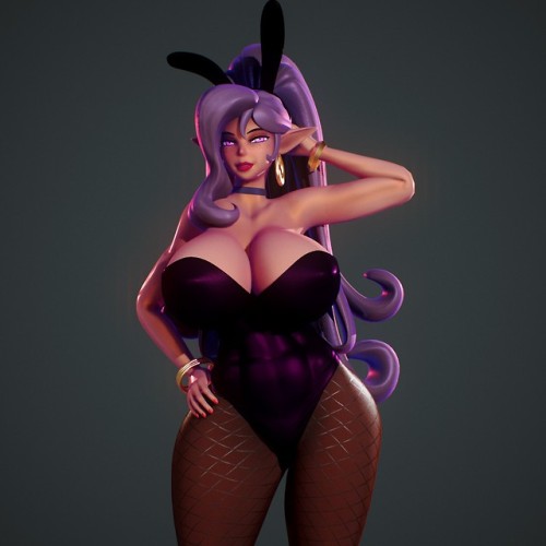 therealfunk:  endlessillusionx: Character Based off @therealfunk Vanessa OC  Rig Demo MixTape Gfycat  Patreon    Holy smokes she’s amazing!! Those curves are INTENSE. I really love the fishnet hose and how you handled the hair! The colo the of bunnysuit