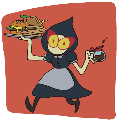 I had the realization that the Flatwoods Monster’s silhouette is kind of waitress-shaped