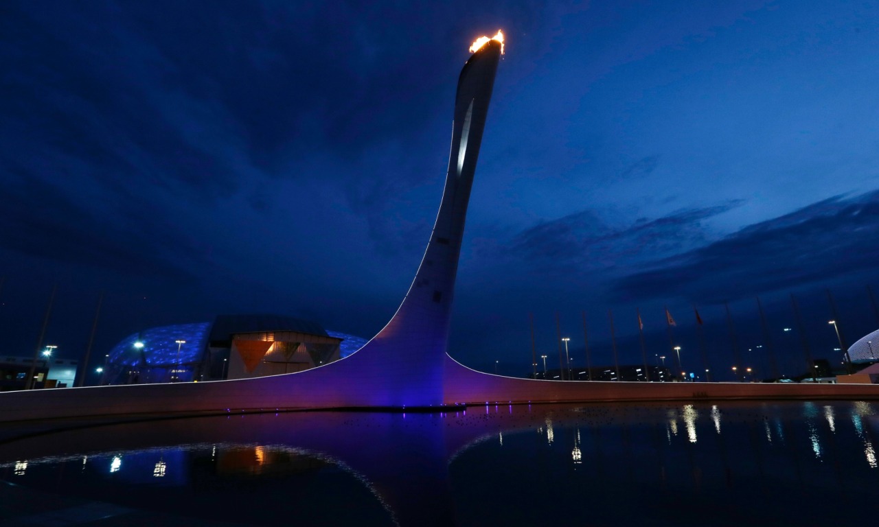 Sochi, Russia
The Olympic torch is tested before the start of the 2014 Winter Olympics in the Olympic Park (via Guardian)