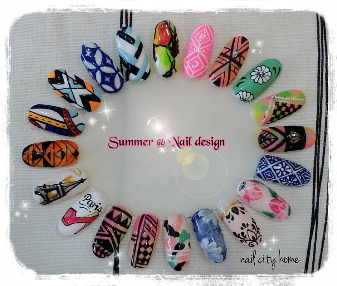 Nail City Home — #summer #nailart #design mixed #Japanese #korea...