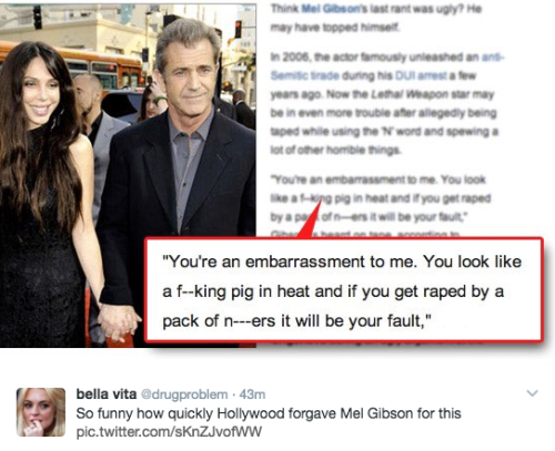 Mel Gibson, who is nominated for best director for Hacksaw Ridge, has been notoriously racist, homop