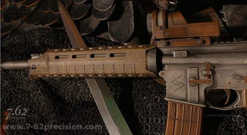 ceorlhrodberht: wotan1488: bolt-carrier-assembly: latmover:  7.62 precession Viking themed AR-15  Th
