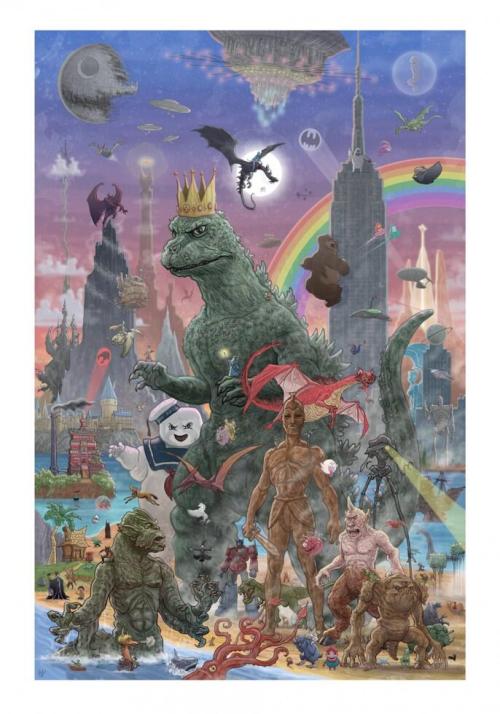 modhero:  PJ McQuade brings the love. Valentines Day cards on Etsy. Karate Kid @ Bottleneck Ode To Geek monster mash-up at the Geek Art Generation show.