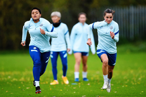 Chelsea during training session at Chelsea Training Ground on October 27, 2020 in Cobham, England. (