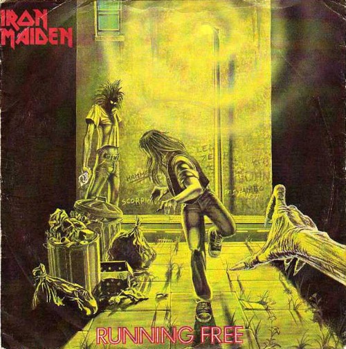 Iron Maiden – Running Free (45 RPM - 1980)Artwork by Derek Riggs.