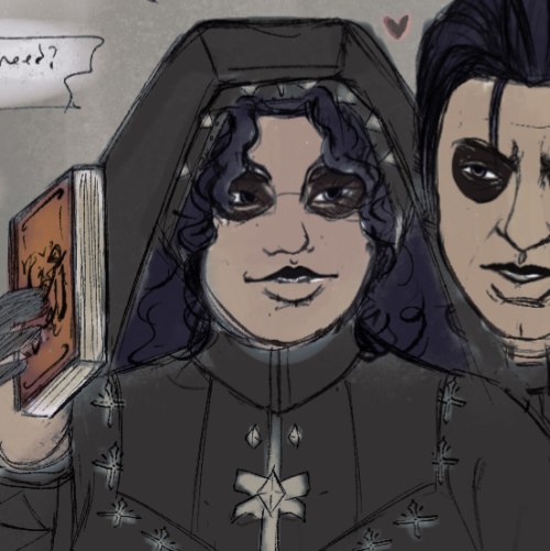 Some Cardinal Terzo And Sibling Nephtys(she/he/they) In The Library.