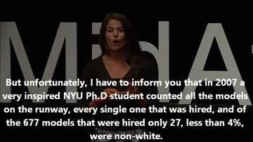 elegantly-tasteless:  exgynocraticgrrl:  Image is Powerful: Cameron Russell at TEDxMidAtlantic 2012  This was like the best ted talk i’ve ever seem 