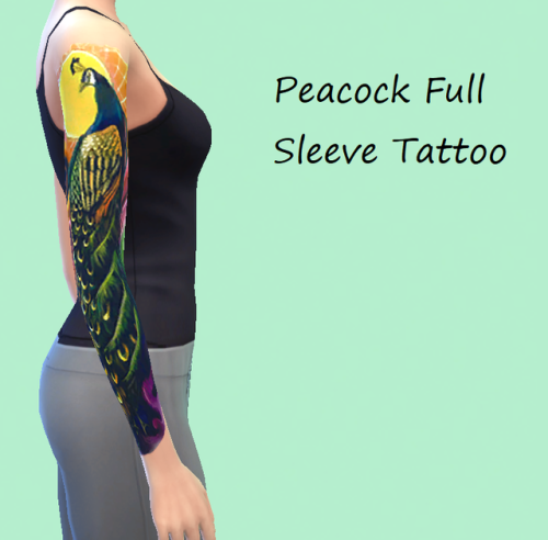 Peacock Full Sleeve TattooBoth GendersBGCCustom thumbnailDownload