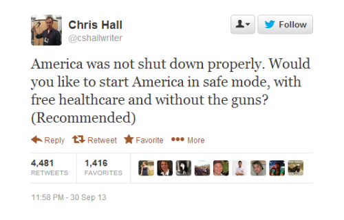 themushroomblues: America was not shut down properly. Would you like to start America in safe mode, 