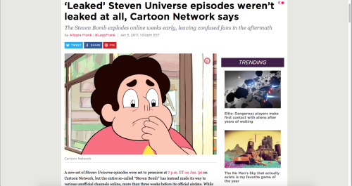 sergle: madeofloveanditsstrongerthanyou:  So CN released them on purpose. But, didn’t let the Crewniverse know -  Steven Missile Strike 2017   Can we all just fucking admit that cn is blatantly sabatoging SU at this point 