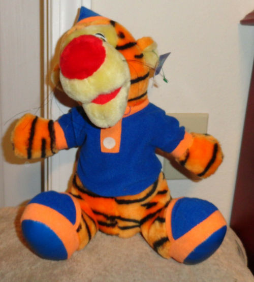 Bootleg Tigger plush wearing a shirt, a pair of shoes, and a night cap by GoffaeBay