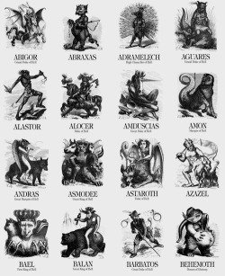 chaosophia218:  Names of Demons from Collin de Plancy’s ‘’Dictionnaire Infernal’’, 1818.