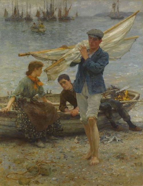 ratatoskryggdrasil:Henry Scott Tuke, Return From Fishing, 1907