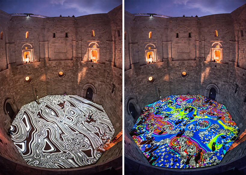 crossconnectmag:  Miguel Chevalier morphs italian castle with kaleidoscopic patterns.