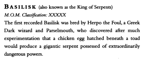fandomsardonic: I don’t know what’s funnier: 1) The method of breeding basilisks.2)