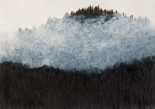 Tomasz Tatarczyk (1947 - 2010) - Hill. 2005. Oil, mixed technique on cardboard.