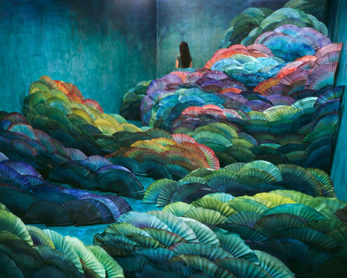 Yes, this is the same room. Jee Young Lee makes art in her studio–and her studio is part of th