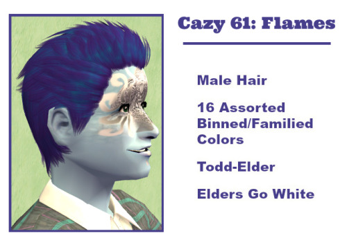 Here’s the next male-only hair, a fun spiky one. ^^ It comes in Remi’s naturals (and texture), my us