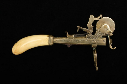 17th Century Dutch Powder tester,Used to test the quality and power of gunpowder.  Includes an ivory