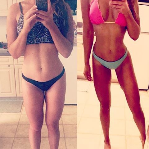 #transformationtuesdayAugust 2016 vs April 2017Sure….different poses & a self tan < BU