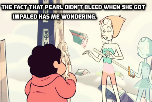steven-universe-confessions:  Was this scene just censored for the sake of younger fans who are watching, or do gems have an anatomy so unlike humans that they don’t even bleed? I mean, really. Are they made out of gems?  This may be an old confession