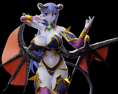 endlessillusionx:Commission Model Astaroth Shinra BanshoBlender DownloadRig Video