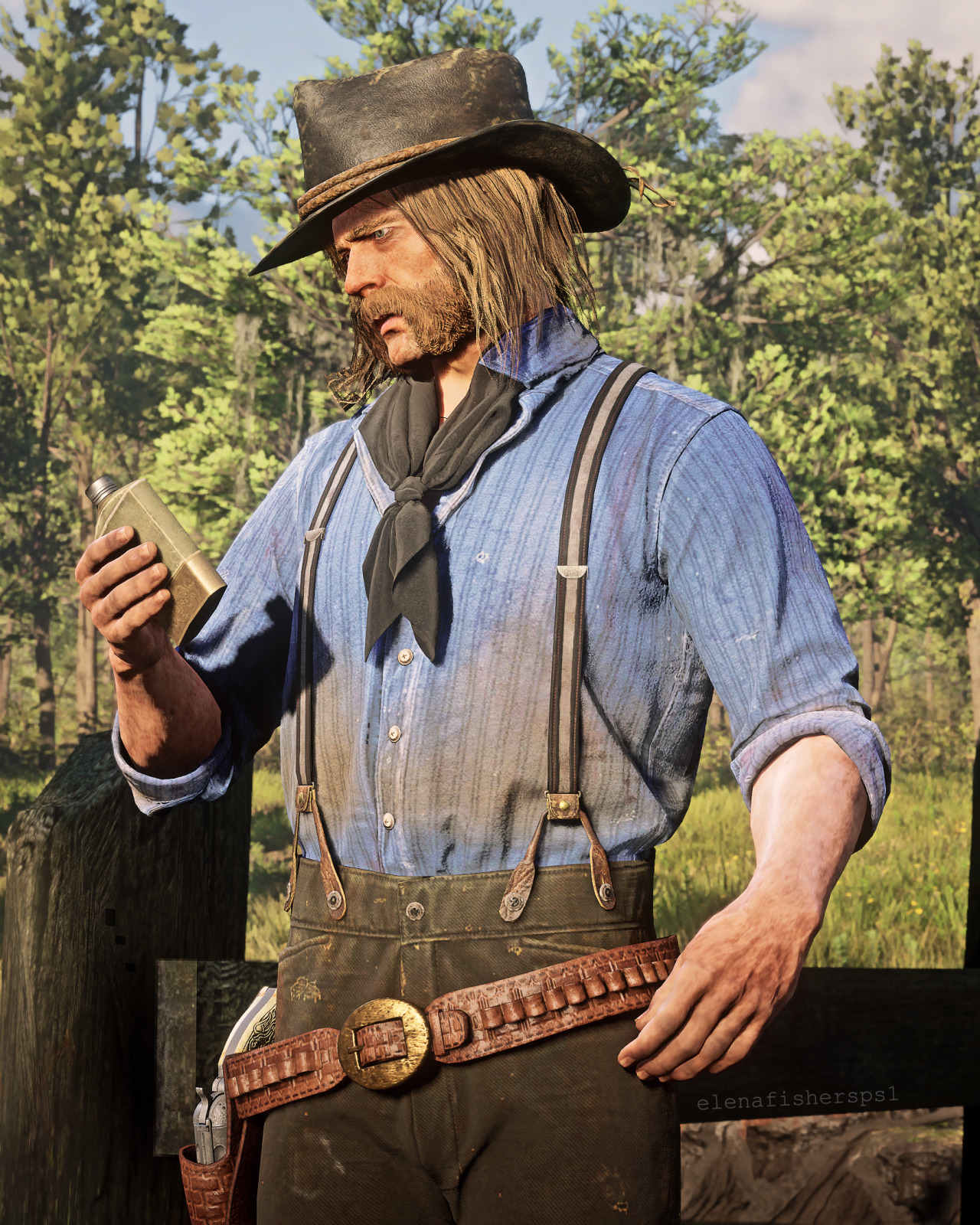 sideblog for video games — Micah in the summer gunslinger outfit [request]