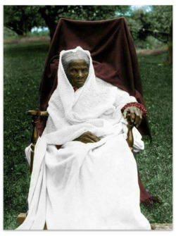 fuckyeahmenwithlocs: thesnobbyartsyblog:  tontonmichel:  pearlsandsweatpants:  The O.G. Harriet Tubman - in color.  Like a boss.  She was not fucking around. Legend.   Yeeessss Ancestor! Freedom Fighter! Revolutionary! 