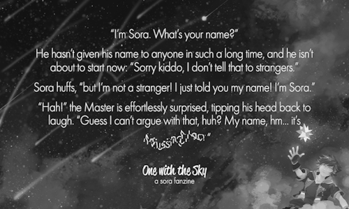 One with the Sky: a Sora Fanzine features a story by Ariasune Check out their preview on Twitter to