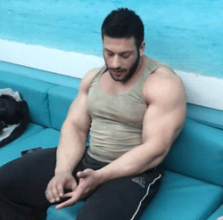 Greek Bodybuilder Dimitris Tripolitsiotis In All His Sweaty Glory.