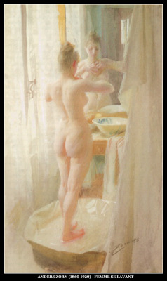 adhemarpo:  Anders Zorn (1860-1920) - Femme se lavant 
