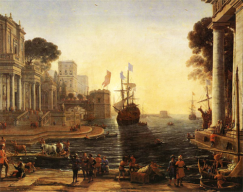 radtraditional: Harbor With Villa Medici (1637) - Claude Lorrain Odysseus Returning Chryseis to Her 