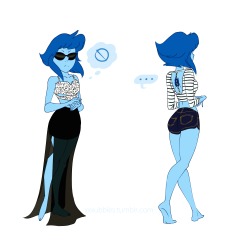 xxxubbles:  *pretends I didn’t start this last year* A (short) ‘What I Wore’/’OOTD Lapis’ because she me There were more outfits but I got lazy. PS I have no idea if you can read it but the last shirt says ‘Gangsta Rap Made Me Do It’ 