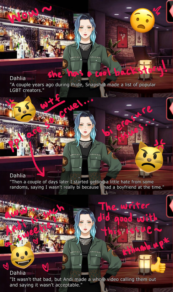 Just As Zains Route The First Male Character Route To Acknowledge The MC Was Bisexual And Had A Girlfriend