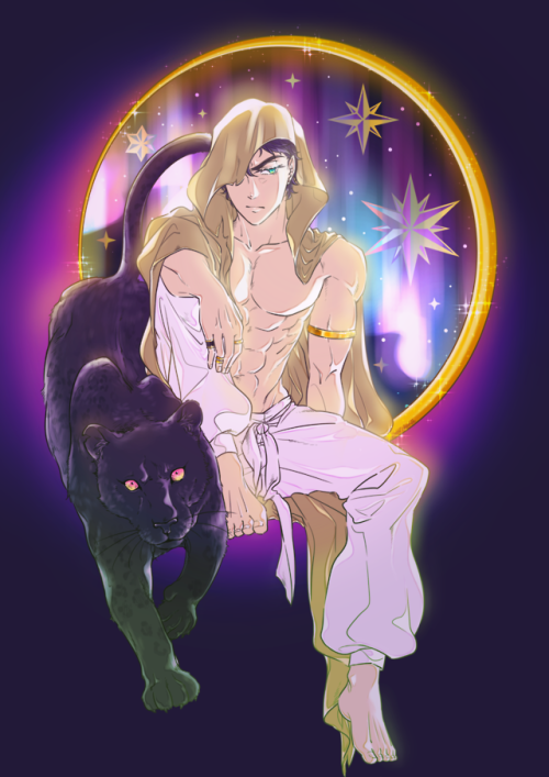 petrichorin:a collaboration with a friend!!the theme was… naked jojo and… animal&helli