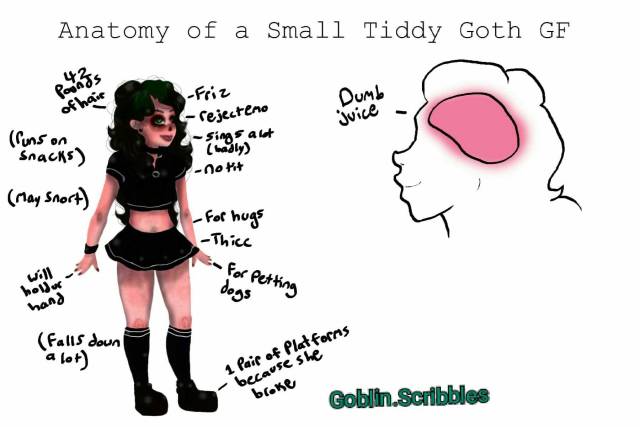 Small tiddy goth gf