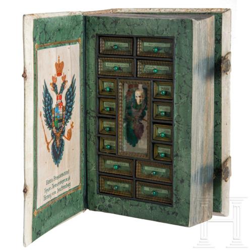 draculasdaughter:Secret poison cabinets in the shape of books, historicism in the style of the 17th 