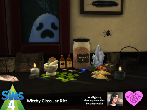 Witchy Glass Jar DirtA @descargassims / billyjean recolor of the Large Kitchen Glass Jars. Mesh by b