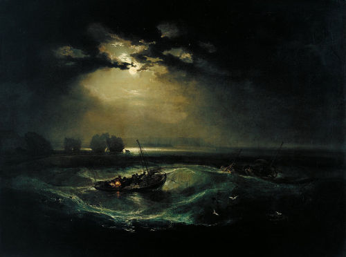 Fishermen at Sea (1796) by J. M. W. Turner (England, 1775–1851). Turner lived in London all his life