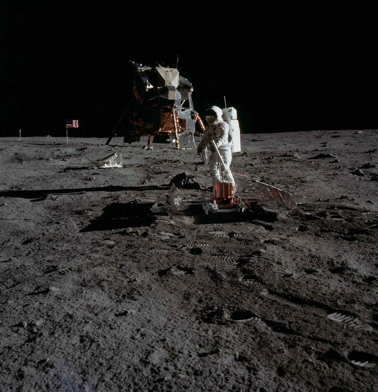 wonders-of-the-cosmos:   July 20, 1969: One Giant Leap For Mankind   ☽ ☾  