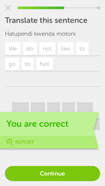 wtfduolingo: [image transcription: Swahili phrases say “the sun has stopped”, 
