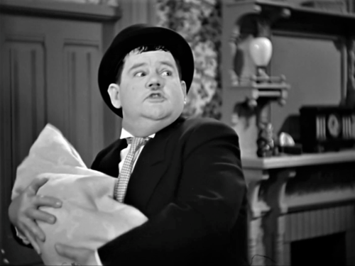 Laurel &amp; Hardy in 1932′s Their First Mistake (2 of 4). Now it is time for Stan to perf