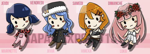 My cosplay for Japan Expo 2016 this week ! With Marinette / Juvia / My OC / And Megurine Luka !!