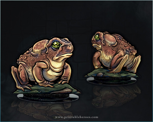 Giant Toad and Ice Toad paper miniatures with their virtual tabletop tokens are now available to dow