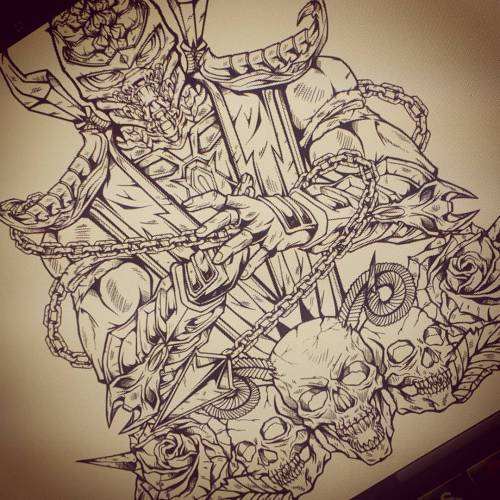 WIP #illustration #ilustracion #mortalkombat #jml2art #scorpion #subzero #tattoodesign #diseñ