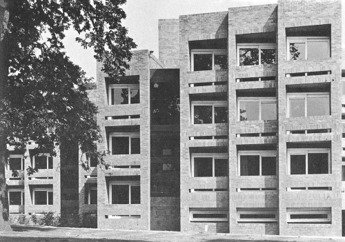 bluecote:the lawns (halls of residence) university of hull. gillespie, kidd & coia 1968 