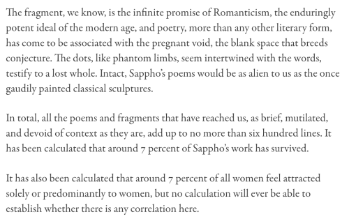 “What We Know of Sappho,” Judith Schalansky.