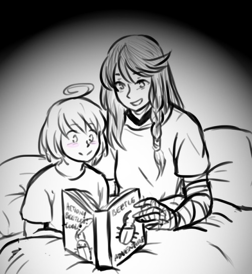 Berubetto reading Laphicet a nice bedtime story, from the drawthread. Are there children’s books abo